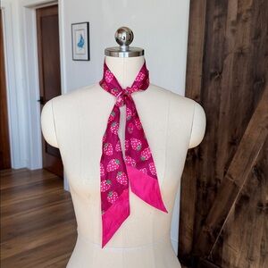 Strawberry Silk Skinny Scarf